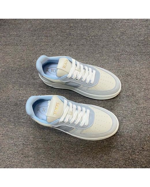 Tod's Metallic Round-Toe Lace-Up Sneakers