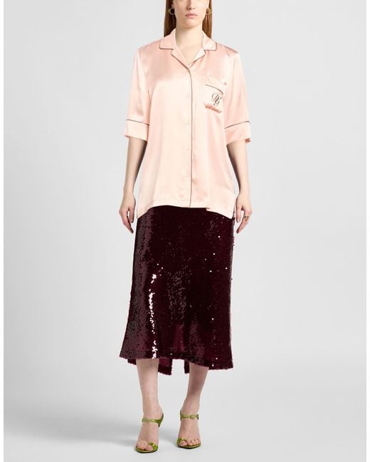 Dolce & Gabbana Pink Solid-Color Satin Shirt