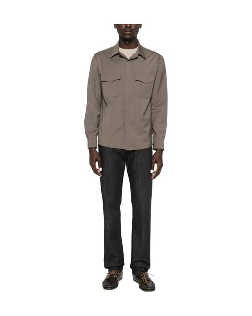 Canali Brown Pocket Shirt for men