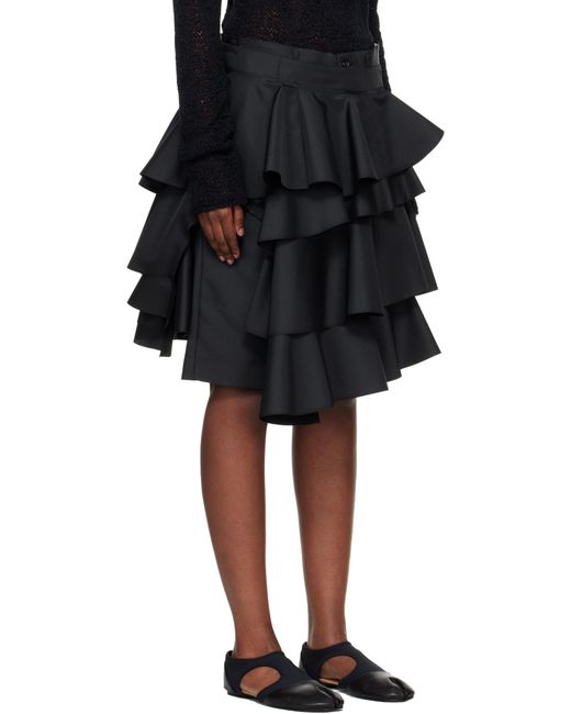 Comme des Garçons Black Ruffled Design Shorts