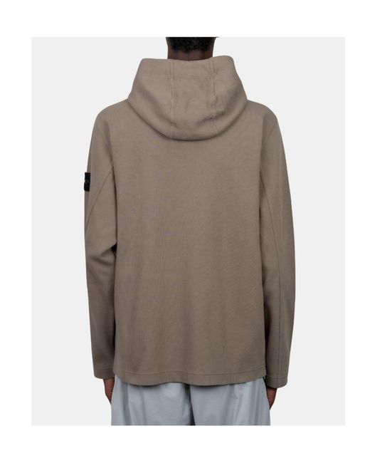 Stone Island Brown Logo-Patch Zip-Up Hoodie for men