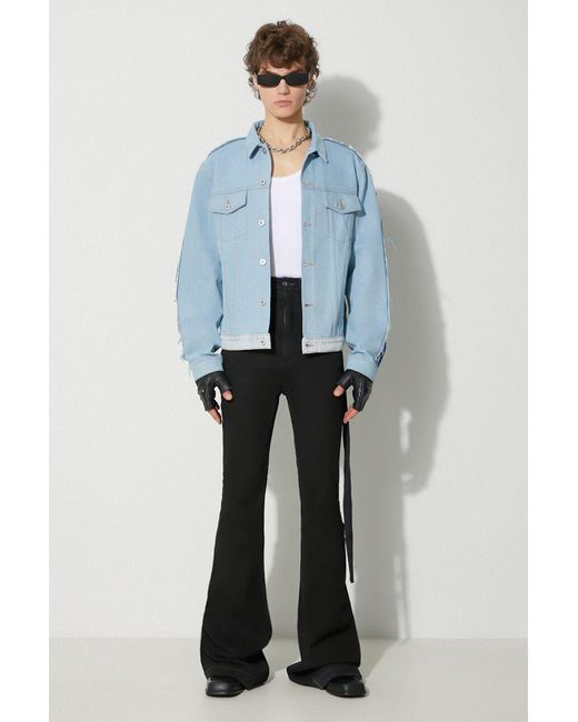 Heron Preston Blue Patchwork Denim Jacket for men