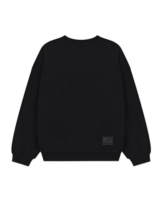 we11done Black Long-Sleeved Crew Neck Sweatshirt for men