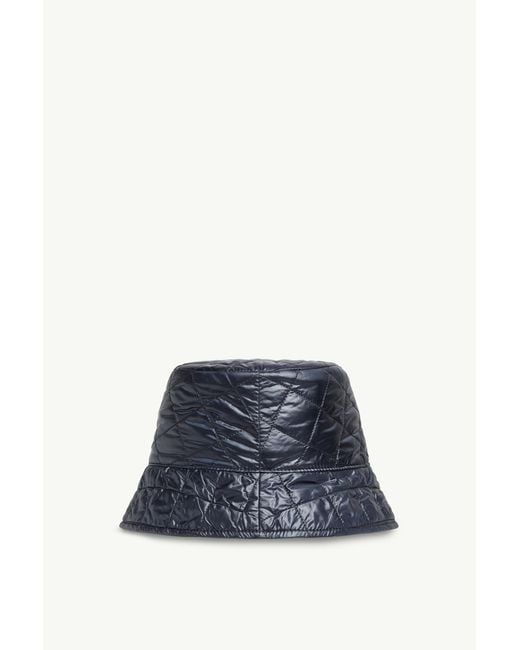 Moncler Blue Logo Patch Quilted Bucket Hat