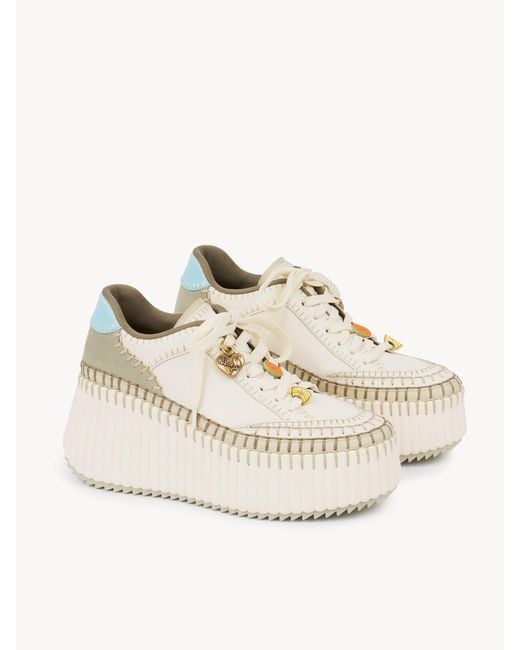 Chloé Natural Chloé Nama Wedge Sneakers