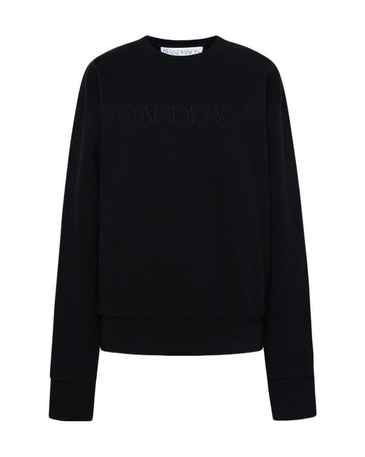 J.W. Anderson Black Jw Anderson Logo Embroidered Crewneck Sweatshirt