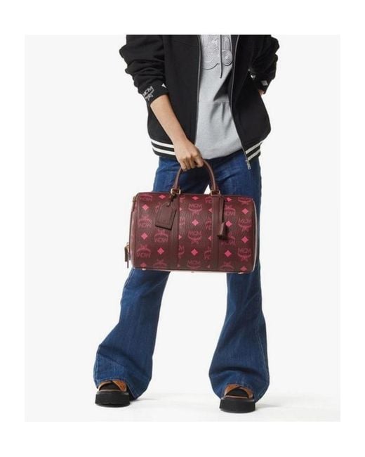 MCM Red Ottomar Weekender Bag