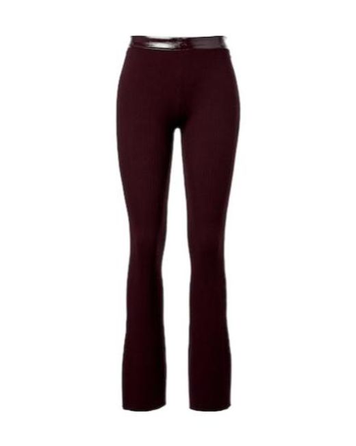 Courreges Purple Ribbed Knit Flared Trousers
