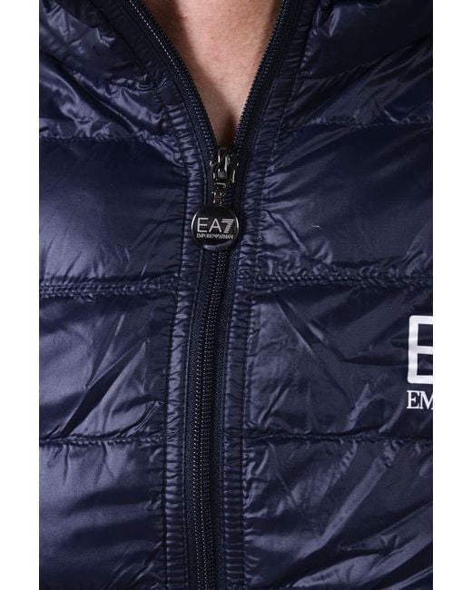 EA7 Blue Zipped Padded Jacket for men