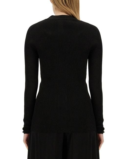Fabiana Filippi Black V-Neck Long-Sleeved Sweater