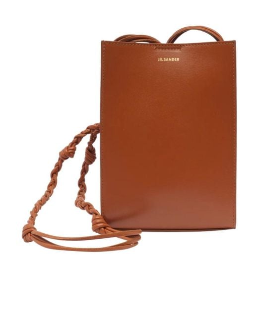 Jil Sander Brown Tangle Small Shoulder Bag