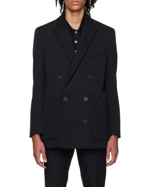 Balmain Black Double-Breasted Blazer for men