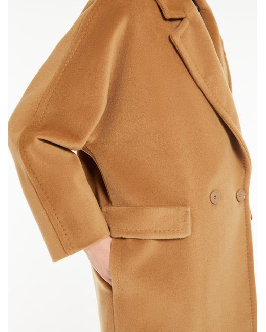 Max Mara Brown Studio Molo Double-Breasted Long-Sleeved Coat