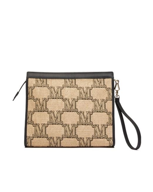 Max Mara Metallic Logo Jacquard Knitted Clutch Bag