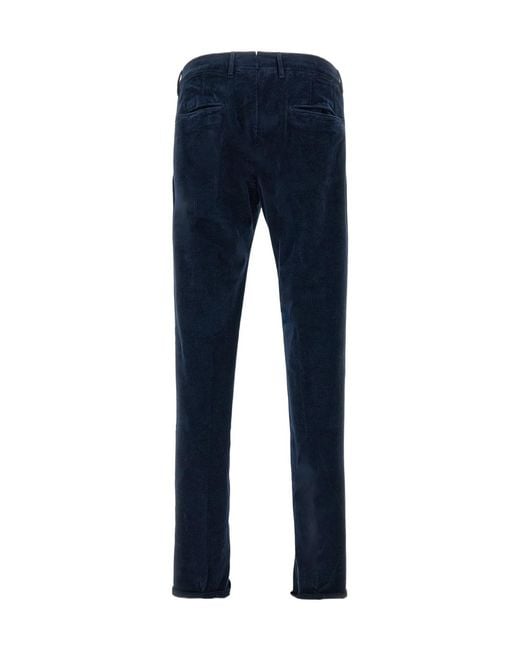 Incotex Blue Corduroy Trousers for men