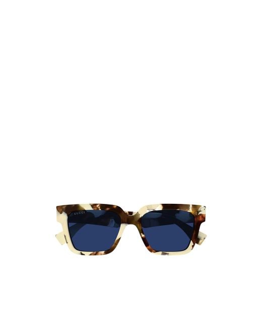 Gucci Blue Eyewear Rectangle Frame Sunglasses for men