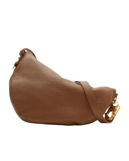 Burberry Brown Medium Knight Leather Shoulder Bag