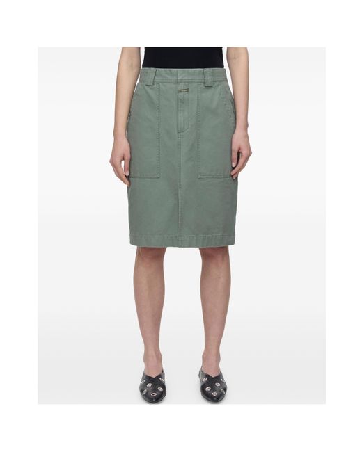 Closed Gray Cotton Midi Skirt