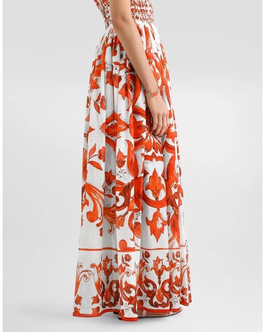 Dolce & Gabbana Red Majolica Printed Dress