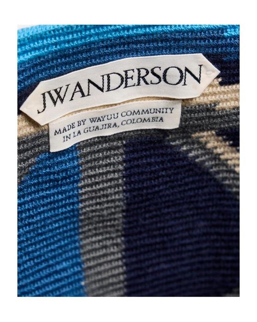 J.W. Anderson Blue Jw Anderson Pattern-Intarsia Knitted Tote Bag