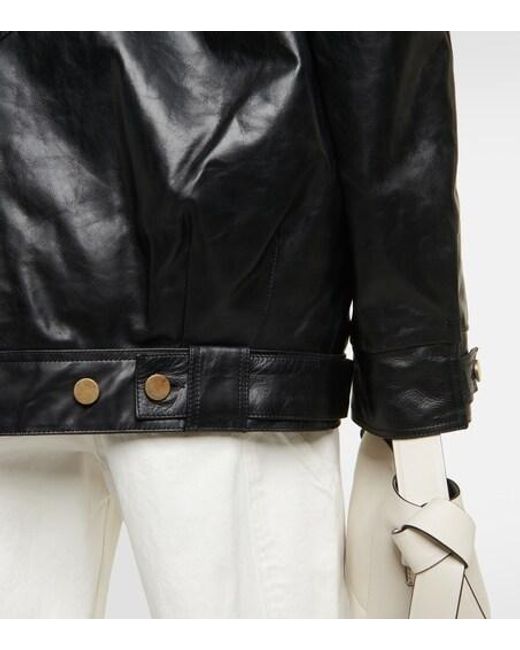 Dodo Bar Or Black Menash Shearling-Lined Leather Jacket