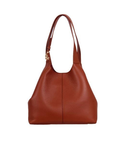 Coccinelle Red C-Easy Logo Plaque Shoulder Bag