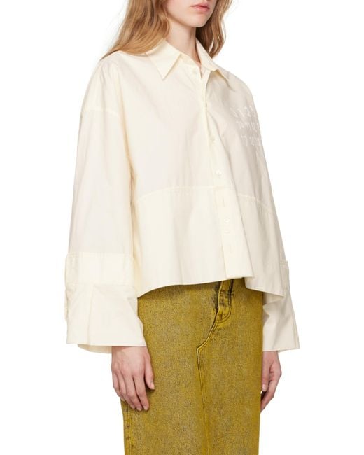 MM6 by Maison Margiela White Wide-Sleeved Poplin Shirt