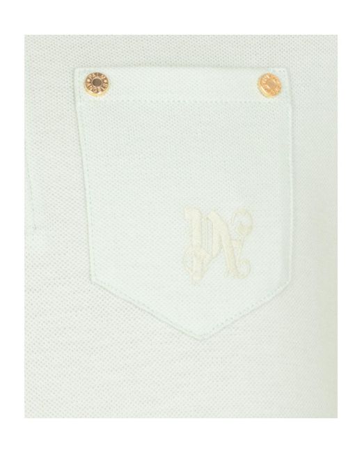 Palm Angels Green Logo Embroidered Mini Polo Dress