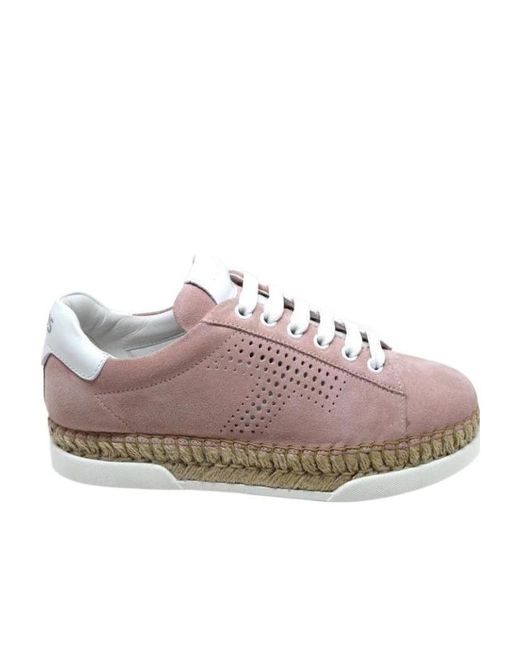 Tod's Pink Logo Casual Sports Shoes for men