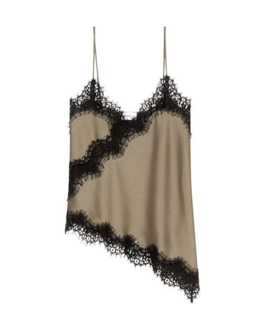 Marella Brown Lace Lingerie-Look Top