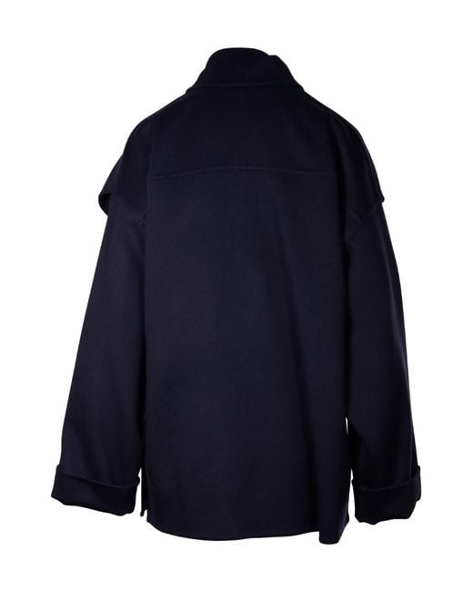 Bottega Veneta Blue Buttoned Oversized Coat