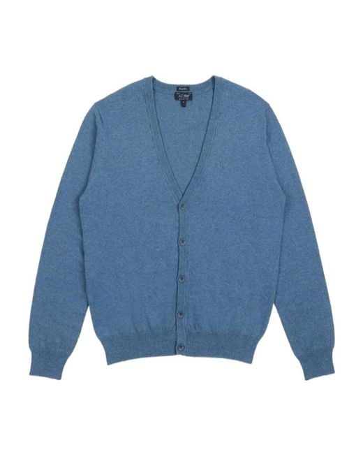 Armani Jeans Blue V-Neck Knitted Cardigan for men
