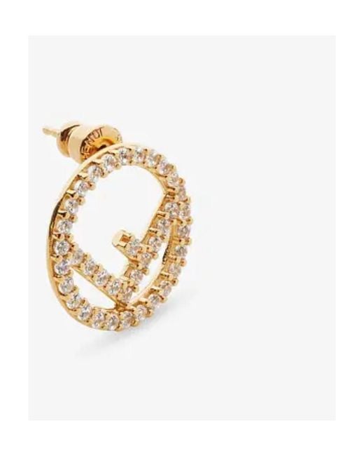 Fendi Metallic F Is Earrings