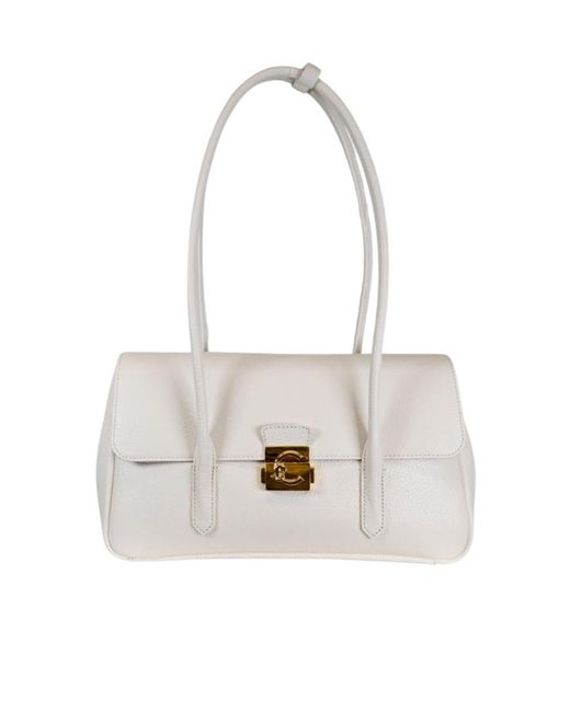 Coccinelle White Flap Shoulder Bag