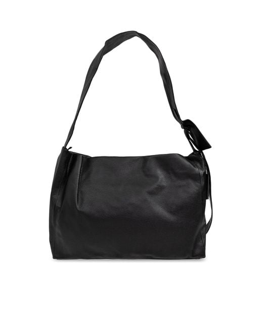 Yohji Yamamoto Black Puff Leather Shoulder Bag for men
