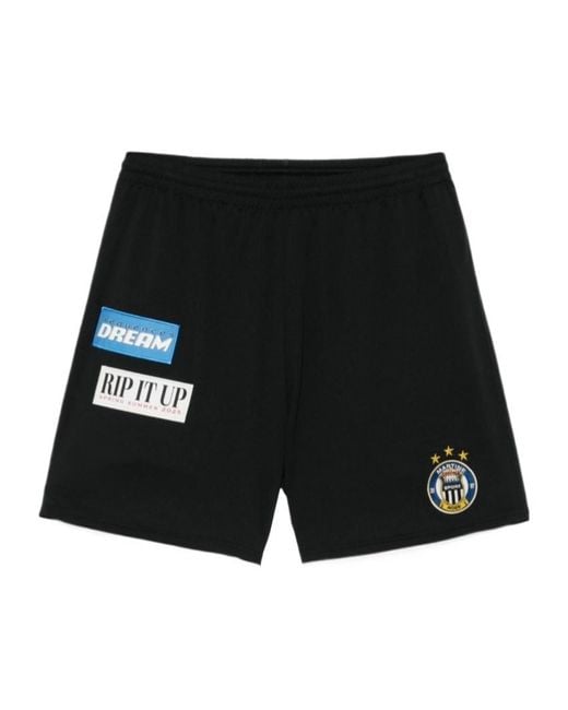 Martine Rose Black Elastic Waist Shorts for men