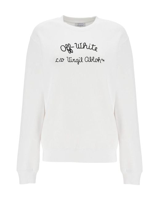 Off-White c/o Virgil Abloh White Crewneck Long-Sleeved Sweatshirt