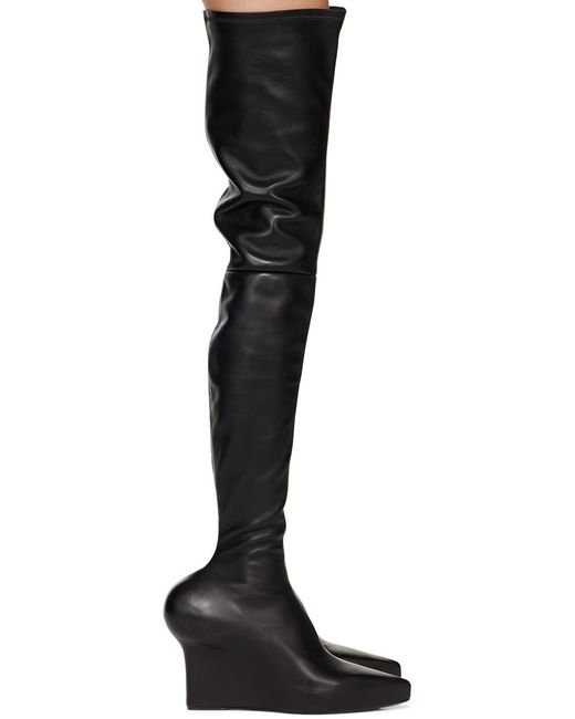 Givenchy Black Pointed Tote Thigh Boots