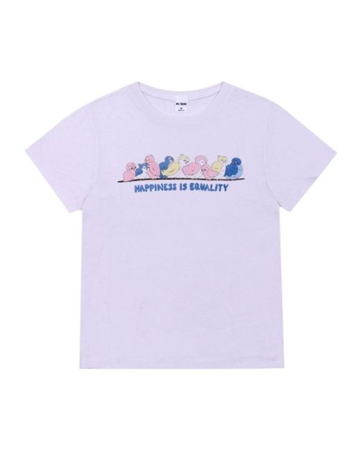 Re/done Purple Printed Short-Sleeved T-Shirt