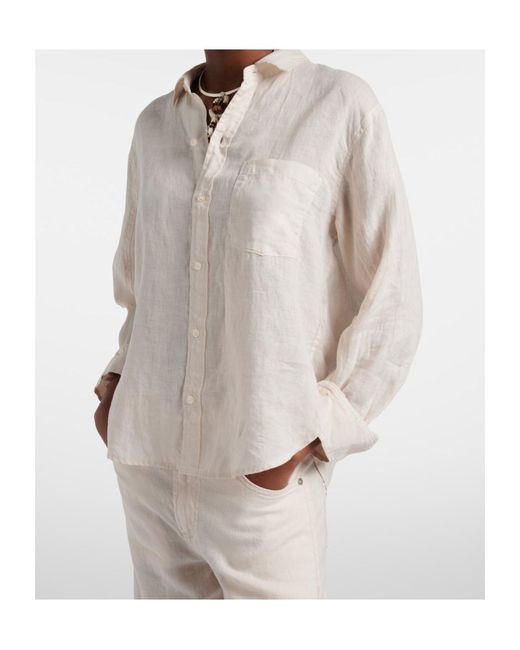 Citizens of Humanity White Kayla Shrunken Linen Shirt