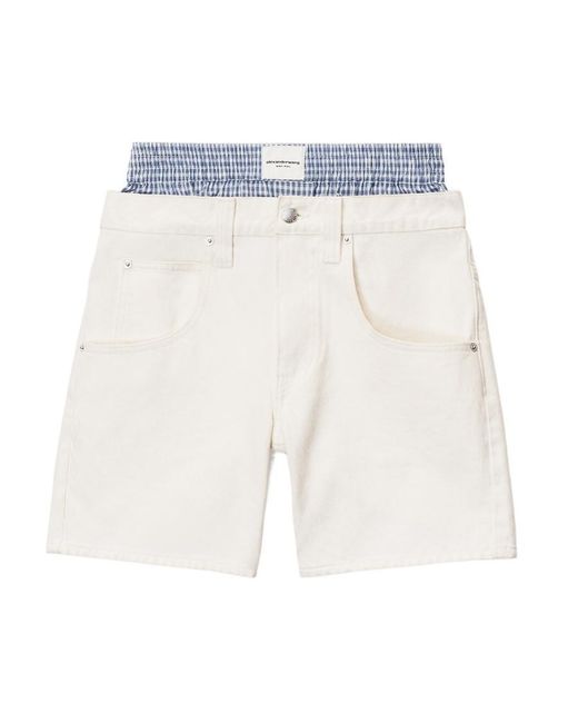 Alexander Wang Blue High-Waisted Boxer Shorts