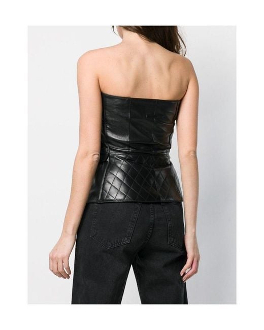 Manokhi Black Leather Corset