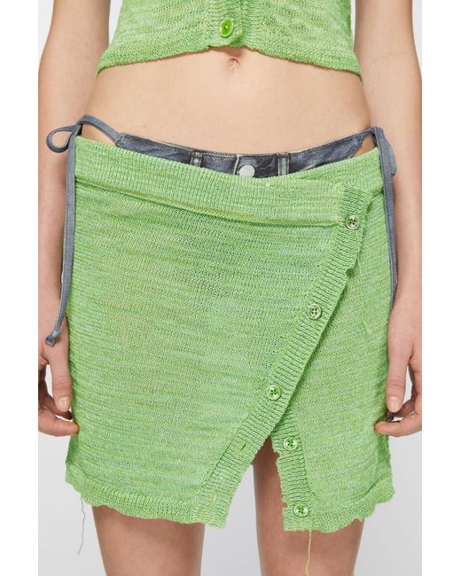 Acne Green Knitted Mini Skirt