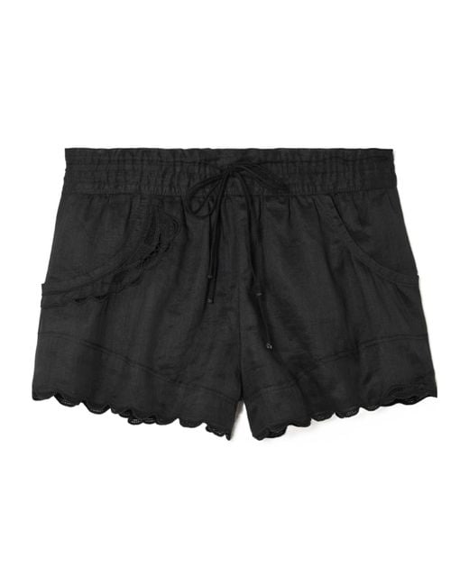 Isabel Marant Black Lola Embroidered Shorts