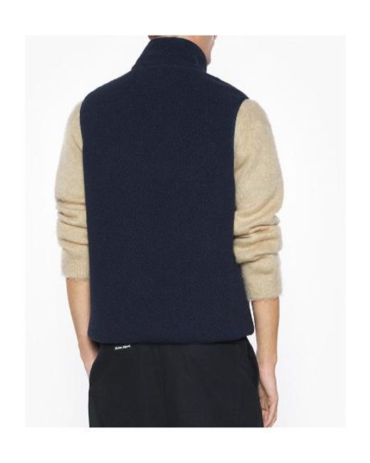 Maison Kitsuné Blue Maison Kitsuné Casual Fleece Sleeveless Vest for men