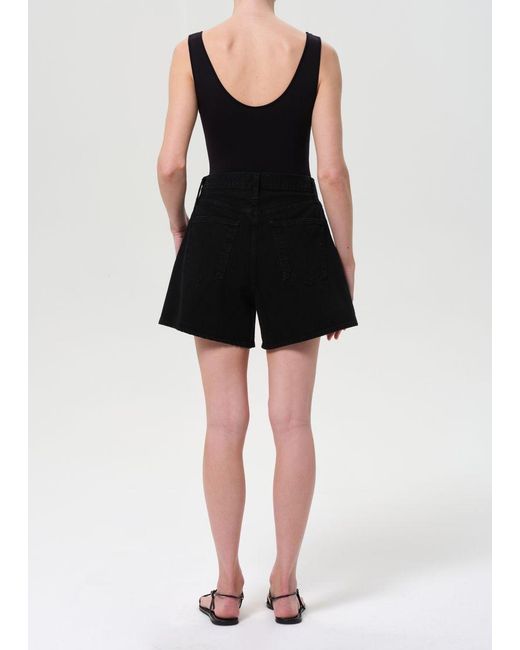 Agolde Black High-Rise Denim Shorts