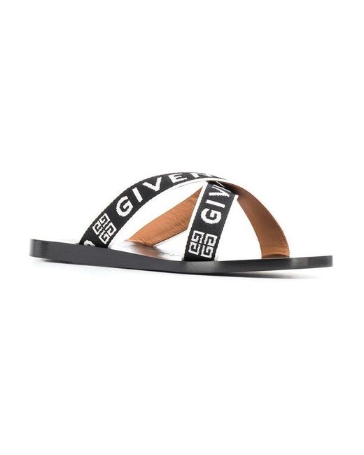 Givenchy Multicolor Logo-Strap Flat Sandals