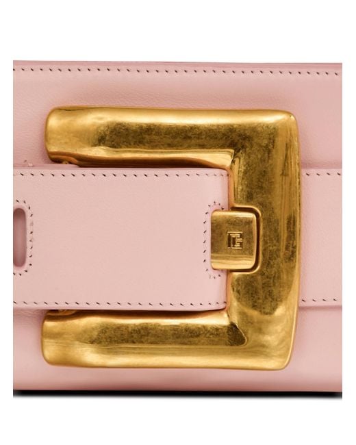 Balmain Pink Anthem Smooth Leather Clutch