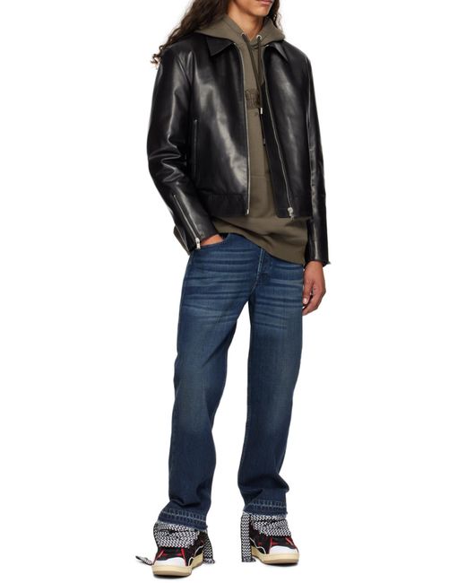 Lanvin Brown Lace-Detailed Drawstring Hoodie for men