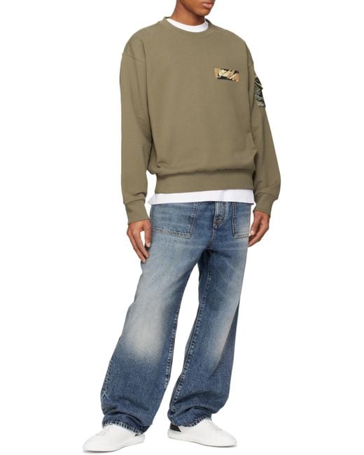 Givenchy Green Camo Patch Crewneck Sweatshirt for men